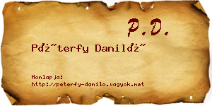 Péterfy Daniló névjegykártya